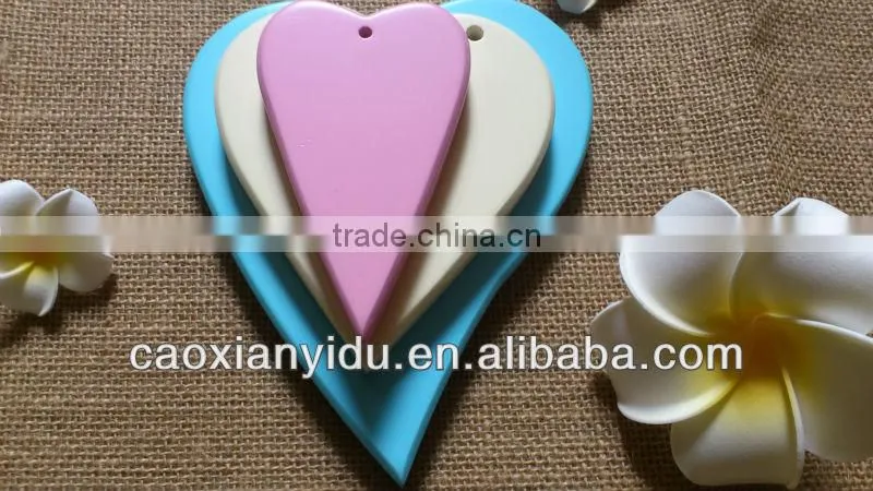 Blue Wooden Heart Wooden Letter Household Wedding Decoration