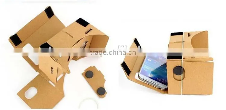 Factory Wholesale 3D VR Box Google Custom Cardboard Glasses 2.0 for Mobile Phone