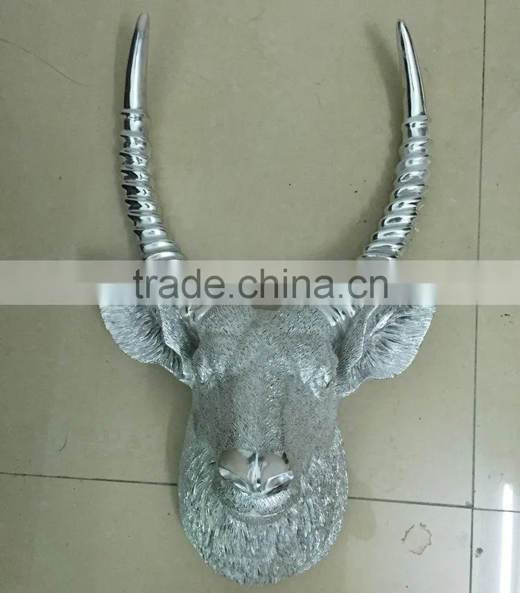 Polyresin goat head sculpture