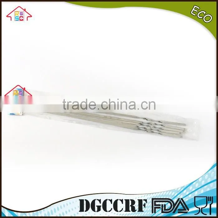NBRSC New 10 pcs Stainless Steel BBQ Barbecue Cooking Kebab Flat Skewers Needle Fork