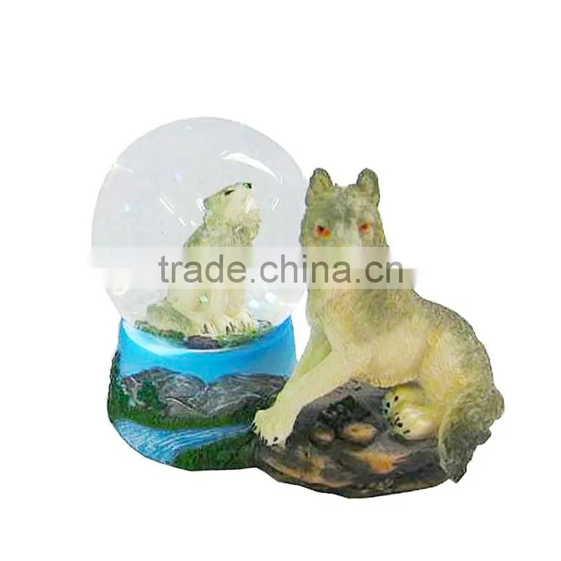 polyresin souvenir water globe with zebra