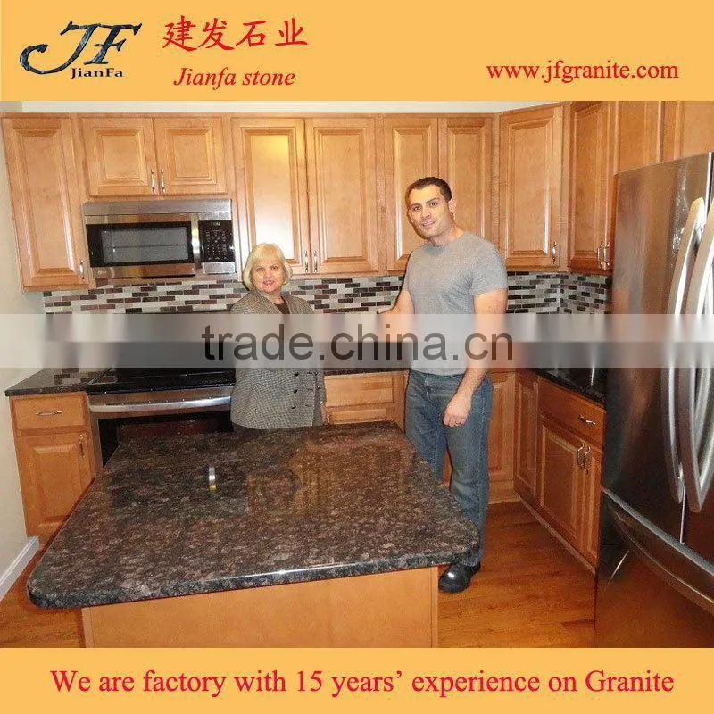 Polupar Polished Tan Brown Granite Table Top, Pedra Modular Granite Countertops