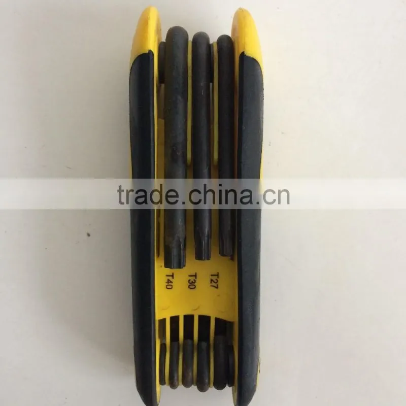 factory directly evaporated black folding type 8PC allen wrench hex key hand tool set