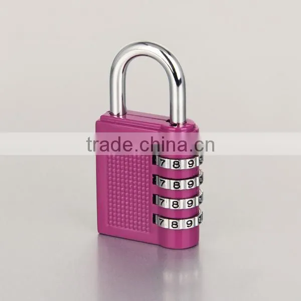 Colored 4 digit zinc alloy decorative travel password lock