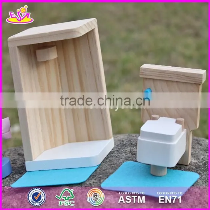 2017 New design kids pretend play toys wooden miniature dollhouse furniture W06B054