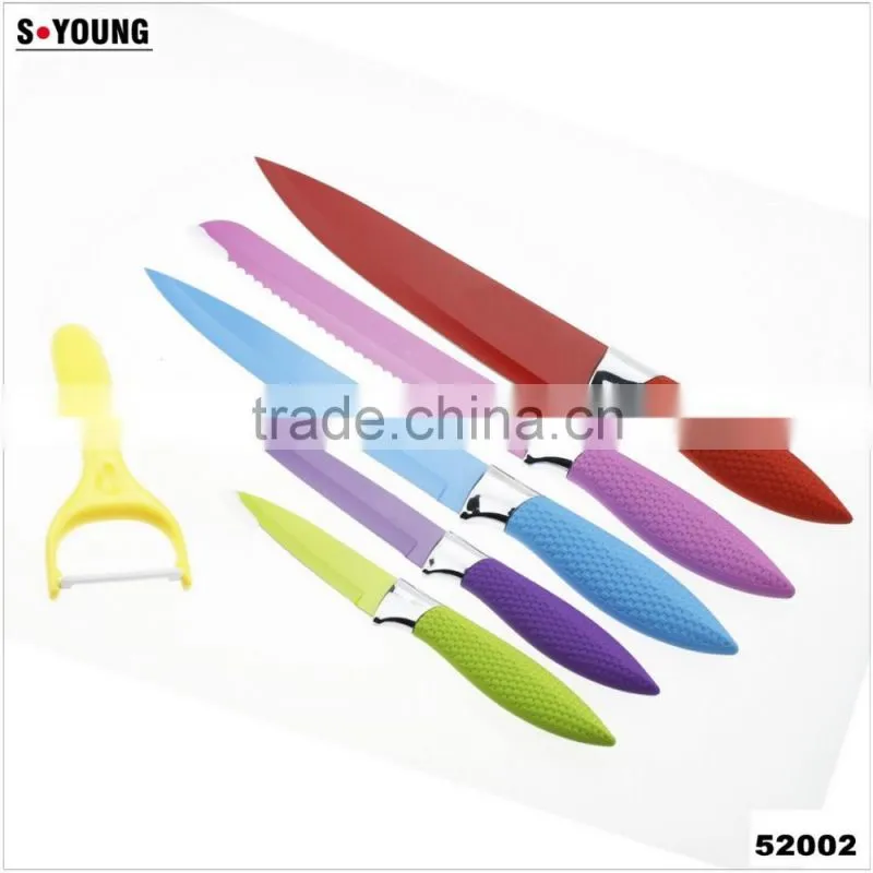 52001 4 pcs non-stick knife with abs handle