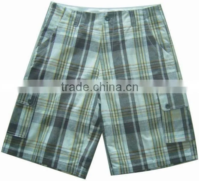 HOT-SELLING MENS CHECK BERMUDA STOCKS BU-011A