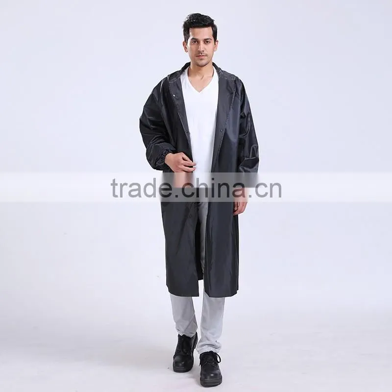 Long raincoat poncho hooded long polyester rain coat one piece rain coat waterproof
