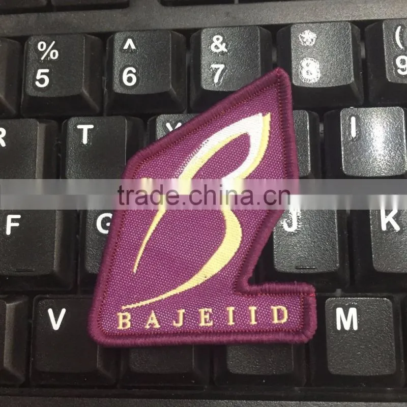 2017 custom high quality clothing woven patch badges