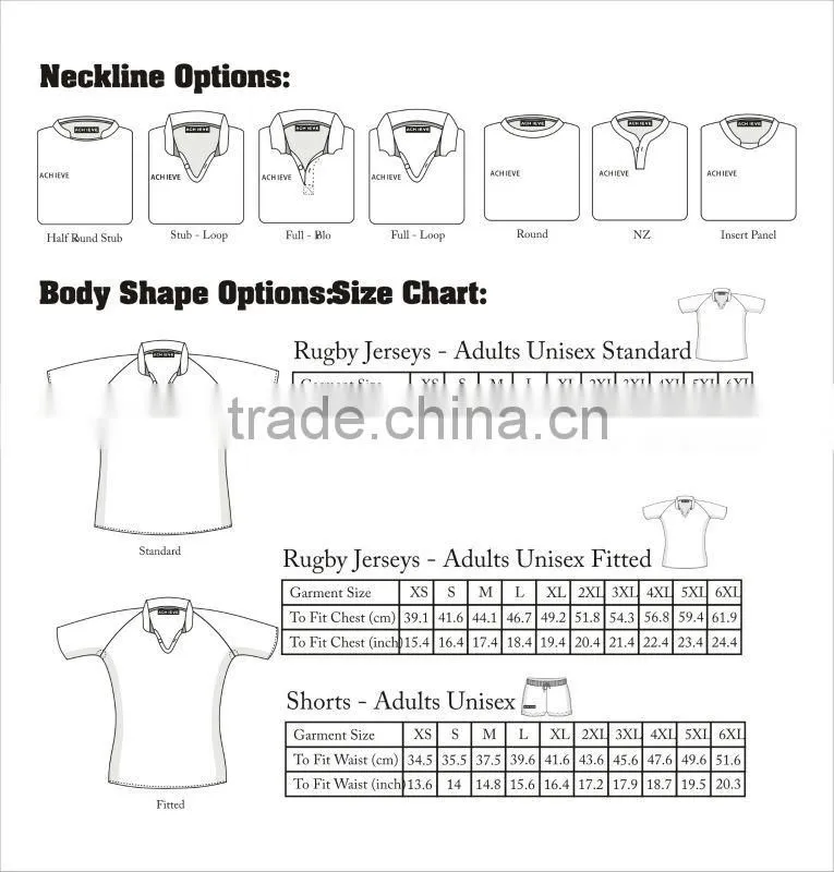 Sublimation printing uruguay team set rugby jersey