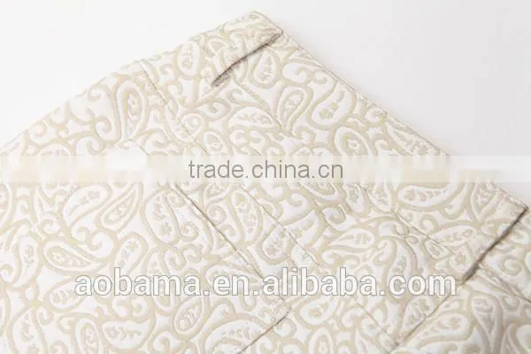 High Quality 100% Cotton Jacquard Fabric Womens New Fashion Trousers