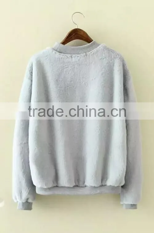 Runwaylover EY2334B New Style 2017 Ladies Fashion Pure Color Pullover Hoodie