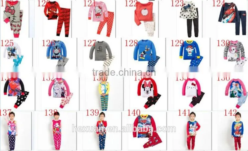fashion kids cotton pajama sets Customized childrens sleepwear boutique pajamas for kids 31