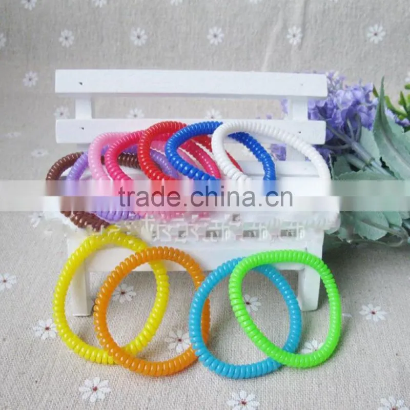 Transparent 5mm Telphone Line Hair Ring Rope Ponytail Holder