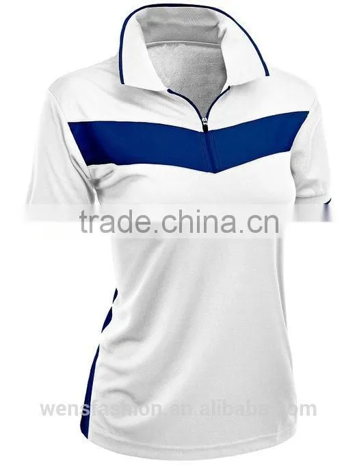 100% Polyester Dry Fit Bowling Polo T-shirt White