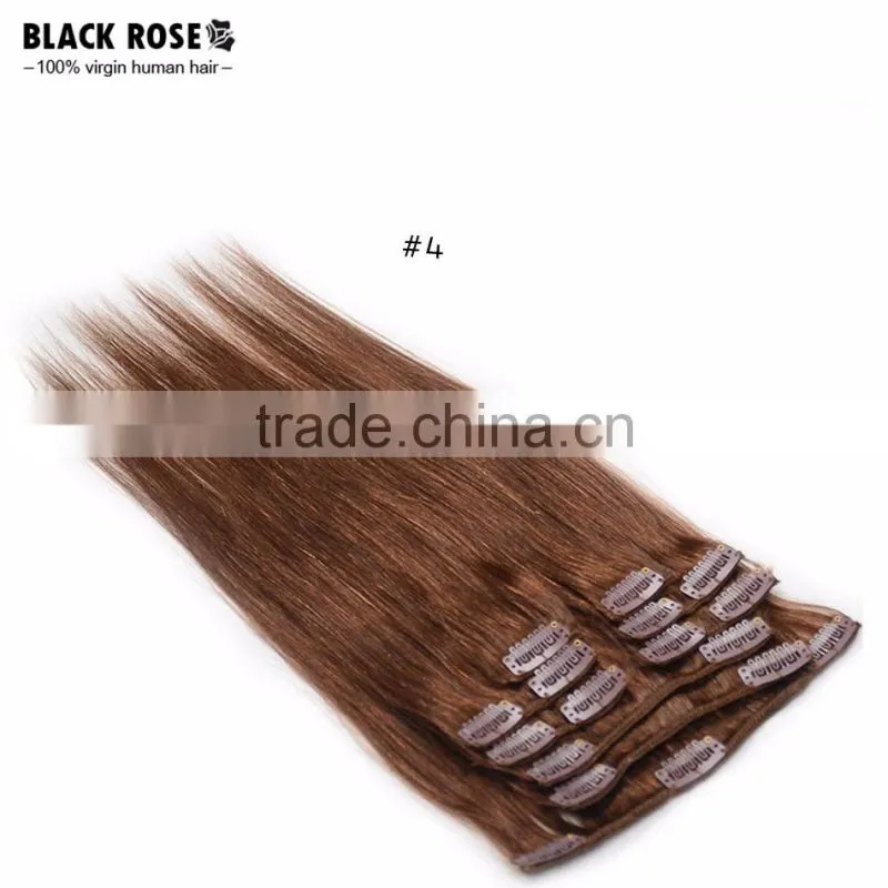 8A Wet and Wavy Virign Brazilian Hair African American Clip in Human Hair Extension