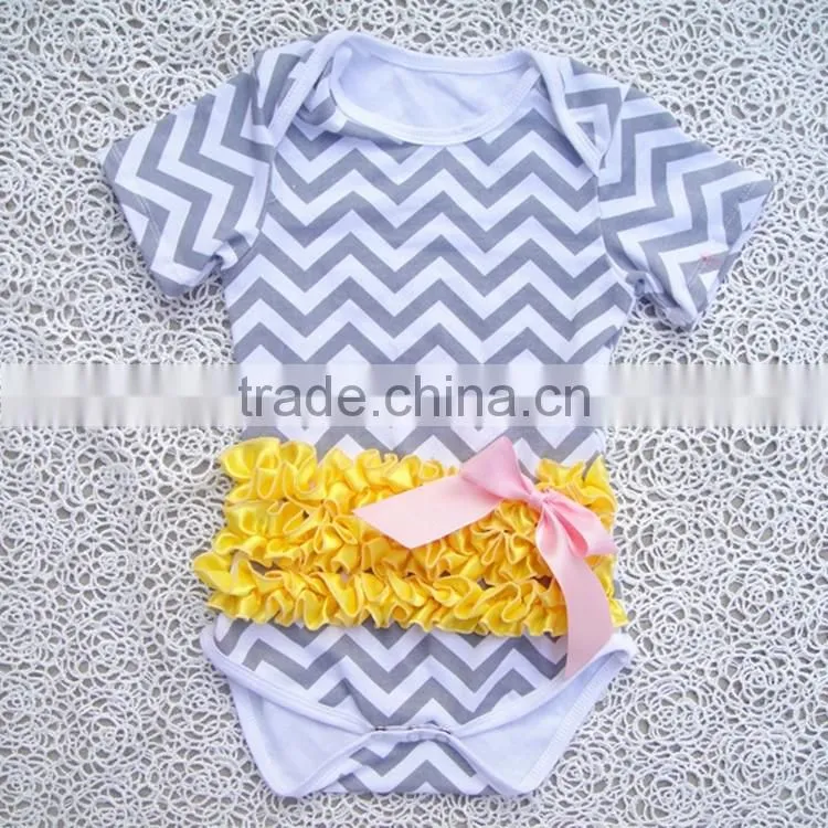 Carter's Girl Cotton Chevron Prints Multi Colors Satin Ruffles Romper