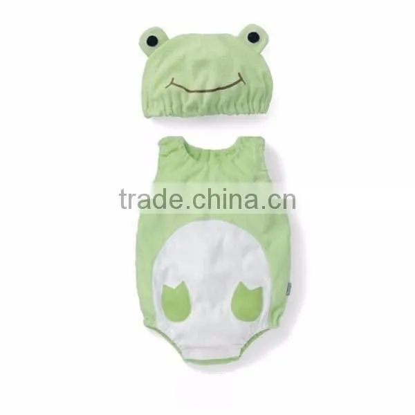 cartoon animal fruit sleeveless 100% cotton baby romper with hat