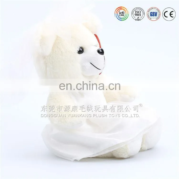 2014 beautiful teddy bear toy with wedding dress