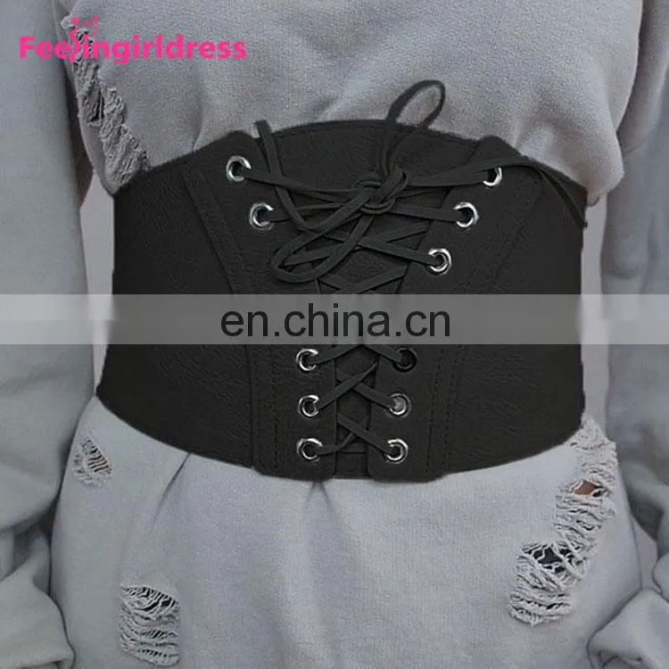 New Lace Up Wide Waist Trainer Corset Belt Women Shape-Making Fashion Elastic Belt