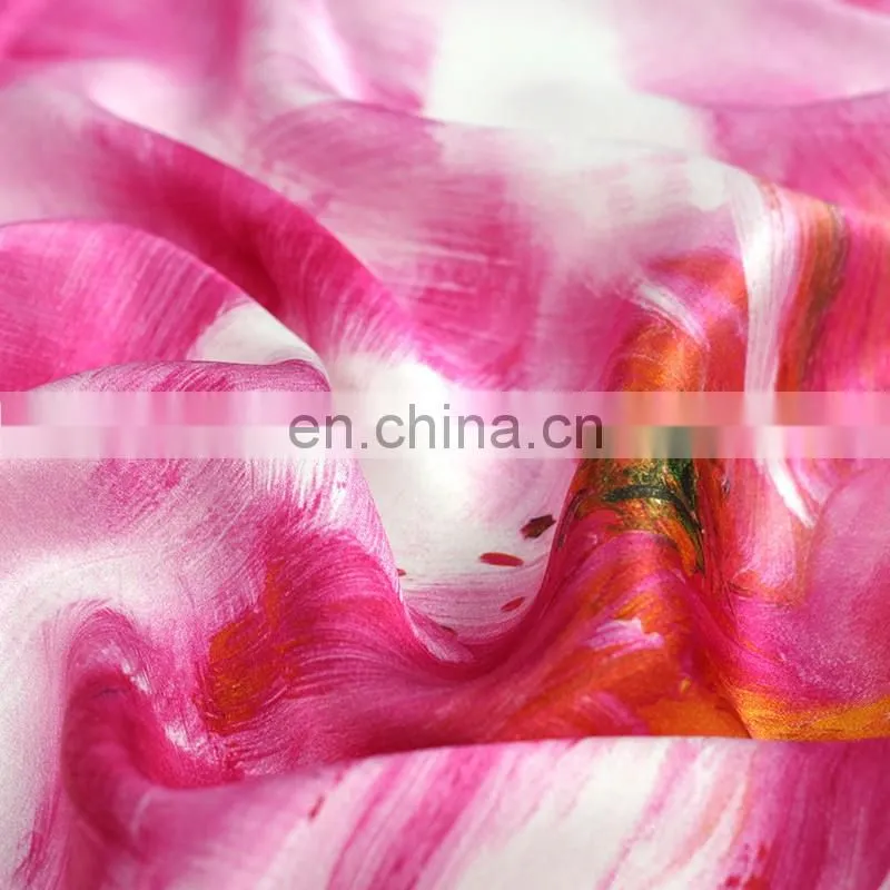 Purple silk square scarf for women factory wholesale