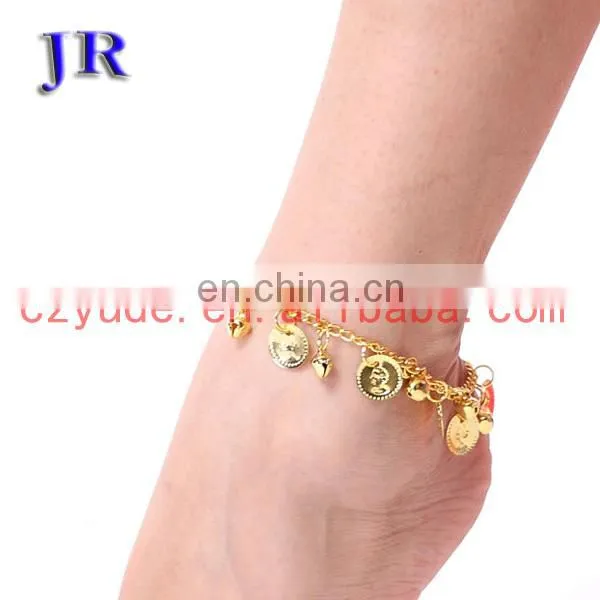 Tribal gold and silver coin belly dance anklet jewelry accessories P-9009#