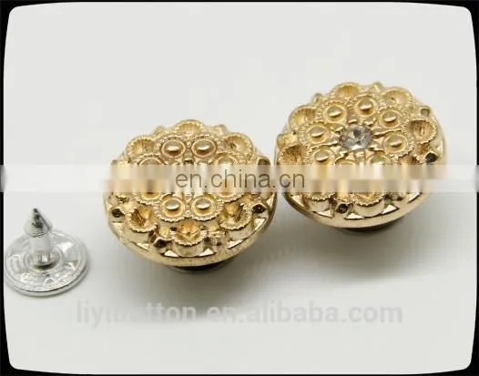 wholesales manufacturer metal coat button, removable shank metal diamond shaped button for jeans