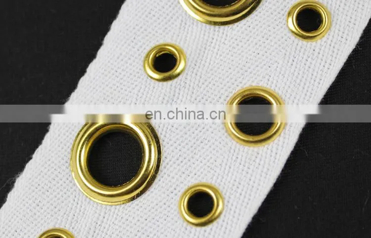 Gold eyelet style lace trim for decorative