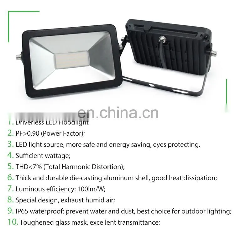 Shenzhen factory provide IP grade IP65 waterproof led floodlight outdoor lighting