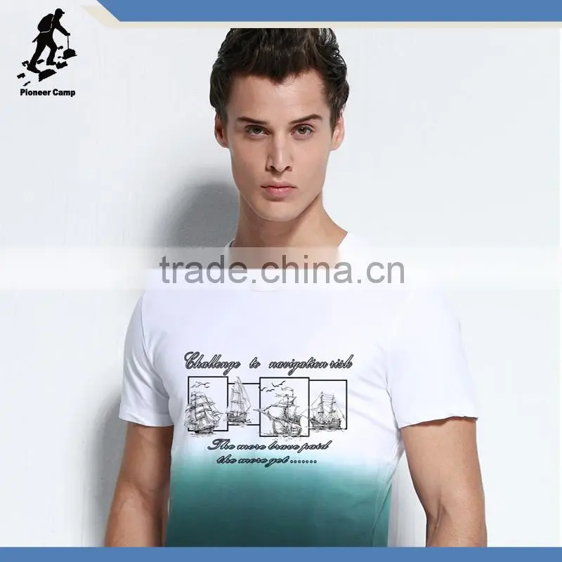 2015 scoop neck t shirt for men with sublimation print , t shirt wholesale