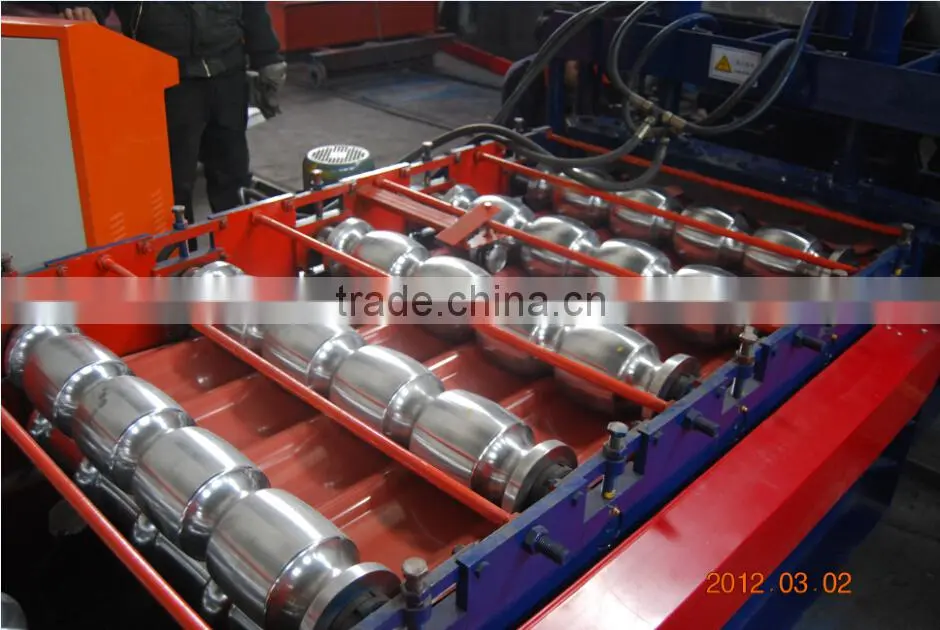 PPGI Step tile roofing sheet cold forming machine/step roof panels roll forming machine