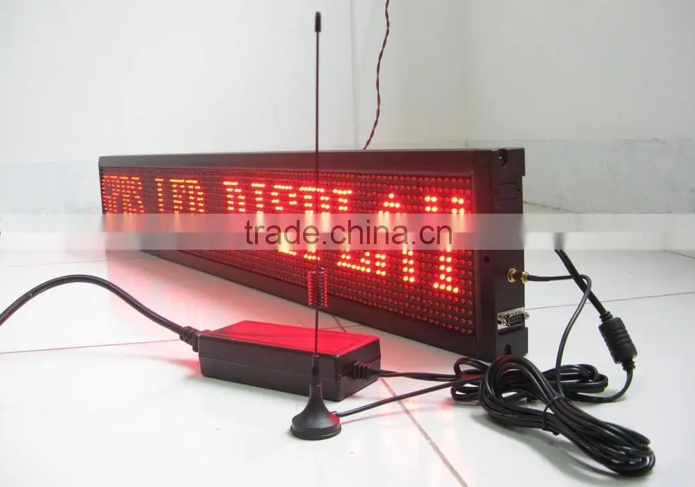 p10 1280*160mm 128*16 GPRS 3G WIFI red programmable led car sign