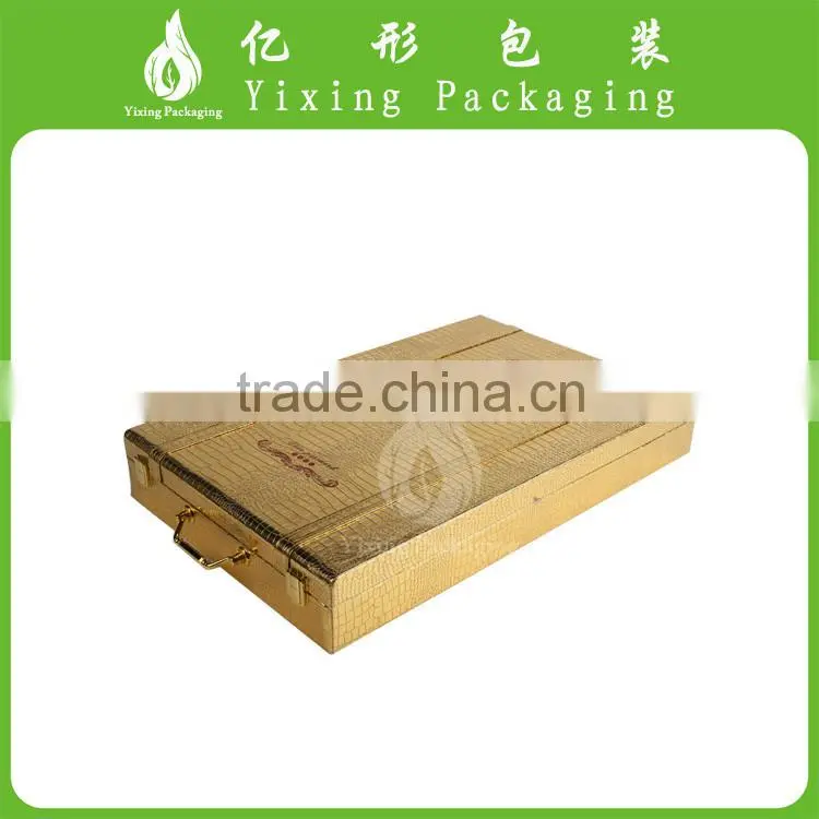 Highquality handmade gold Pu leather box manufacturer in Guangzhou