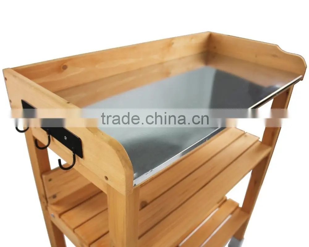 Ningbo FIr Outdoor Wooden Garden Potting Bench Nature color
