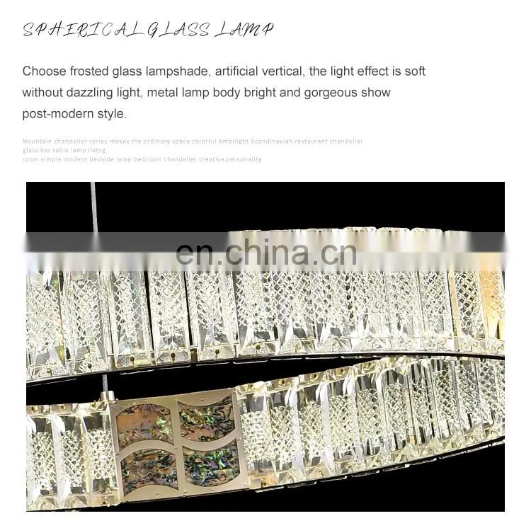 Modern Style Residential Decoration Living Room Dining Room Luxury LED Crystal Pendant Lamp