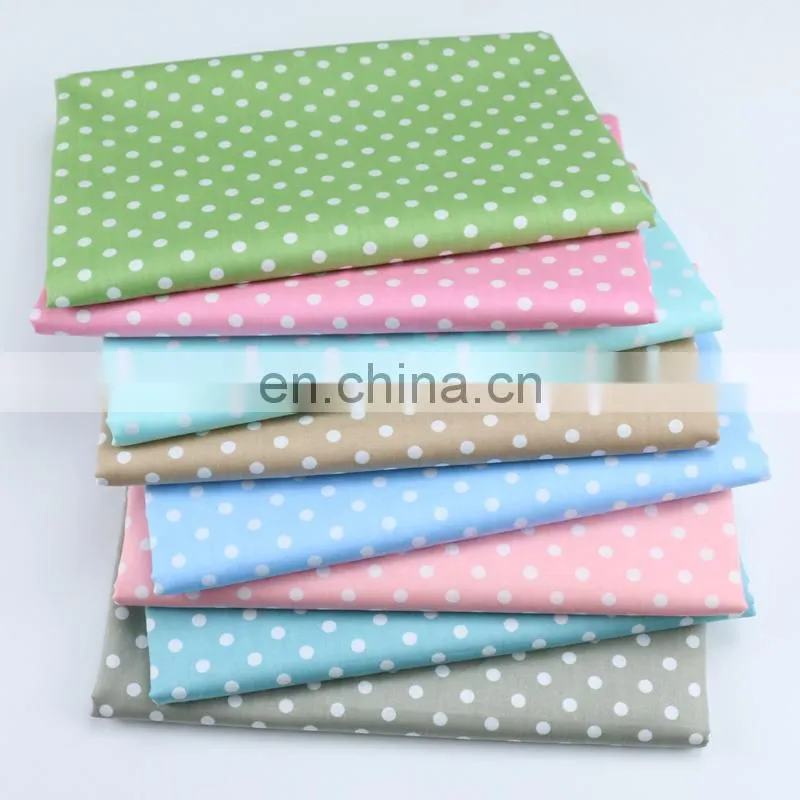 6mm aquamarine dot cotton printed polka dot fabric wholesale children's bag fabric edge pure cotton fabric