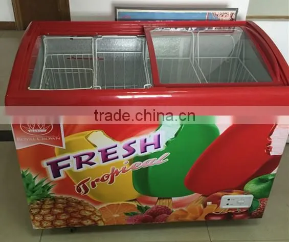 268L supermarket display freezer with one free basket