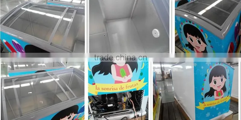 260L supermarket ice cream display chest freezer with ETL