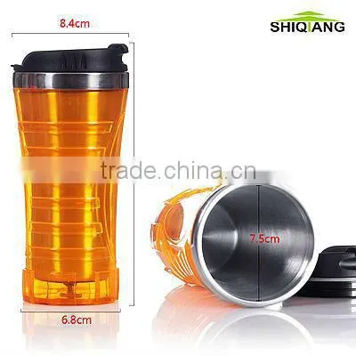 450ml stainless steel leakproof thermal mug with plastic cover