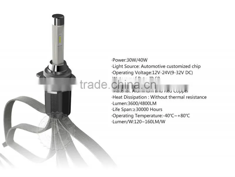 Tinsin new generation 30W/40w led bulb led auto headlight 9012 h7 h11 h4 D2S, new products headlights for china buses