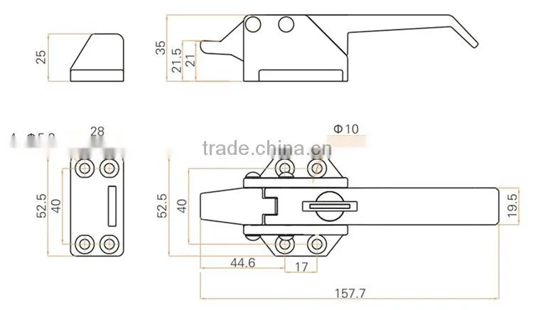 2015 FEILEI LS13-2 zinC diecast nice design freezer door handle