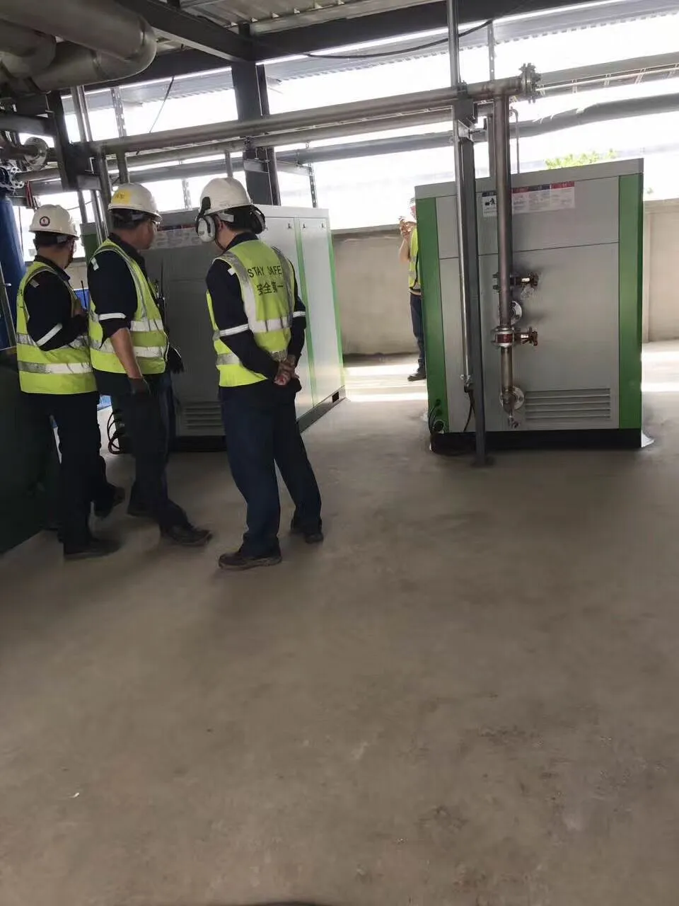 Oil-free screw air compressor operation site