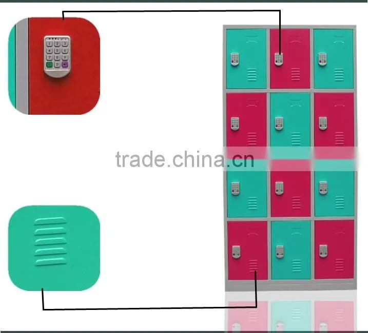 New Arrival Supermarket Metal lockers Digital Keypad Lock Lockers 12 Doors Intelligent Locker