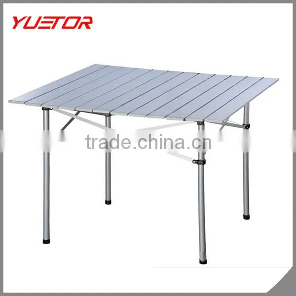Heavy duty silver aluminium foldable camping table