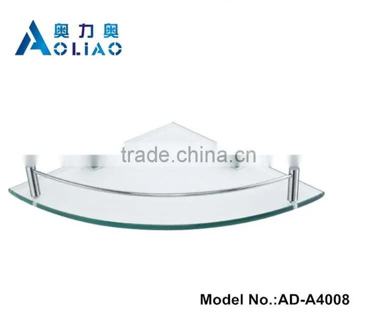 High quality Bathroom accessory stainless steel single bathroom glass platproms