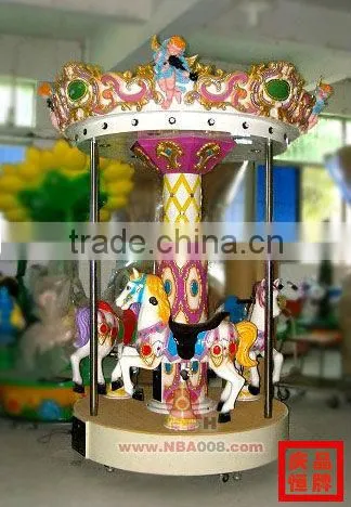 white horse three seats merry go round kiddie rides QHC