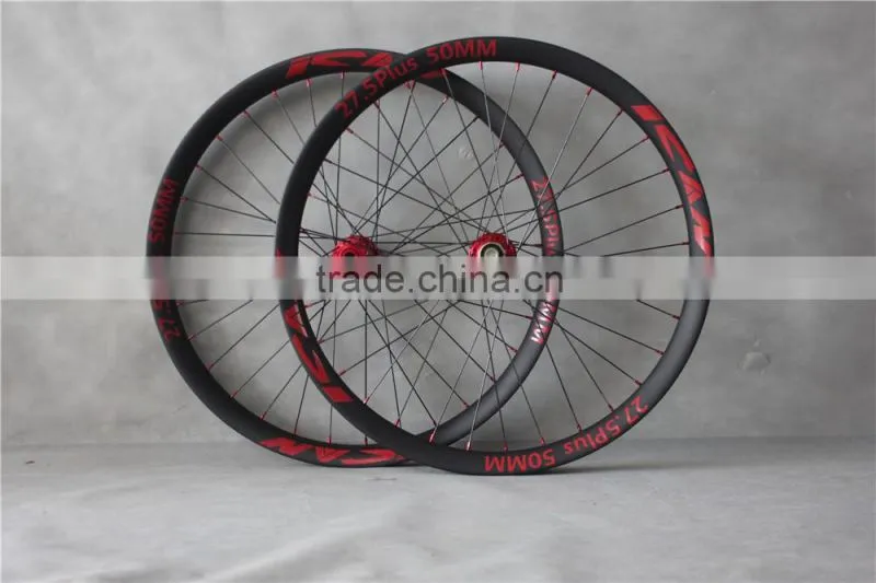 Width 50mm bike tubeless wheels MTB 27.5er clincher wheels 650B bicycle carbon bike rim snow fat bike 3.0'' tyre