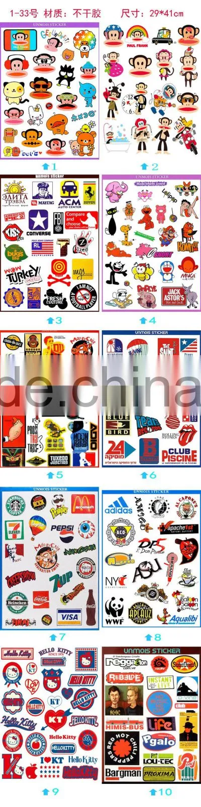 New cartoon desgin children stickers