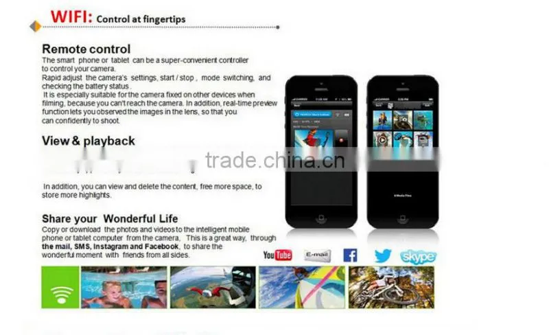 SJ6000 W9 Sport DV Cameras Wifi Action Camera Wireless Video Recorder 2.0 inch 1080P 170 Wide Angle Car DVR 30M Waterproof