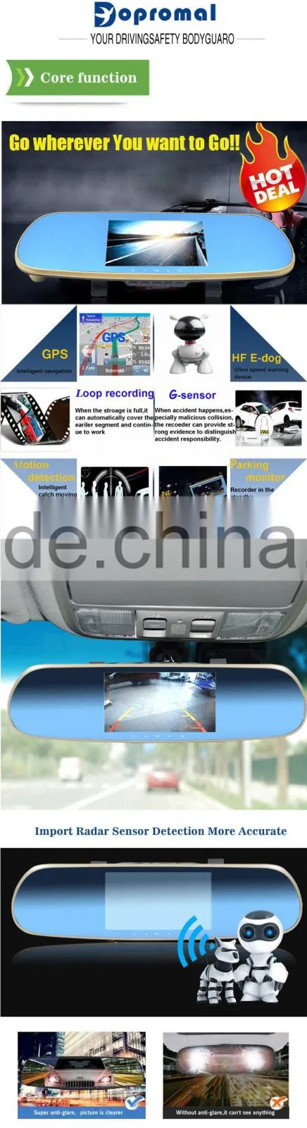 Car front and rear camera,full hd 1080p car camera